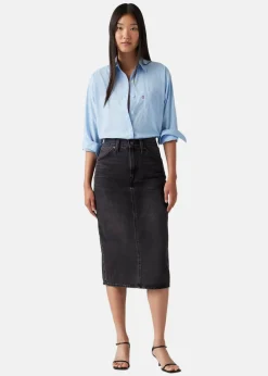 HR BACK SLIT SKIRT RIVETING CL