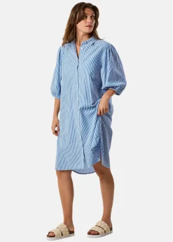 Marina Seersucker Oversized Shirt W