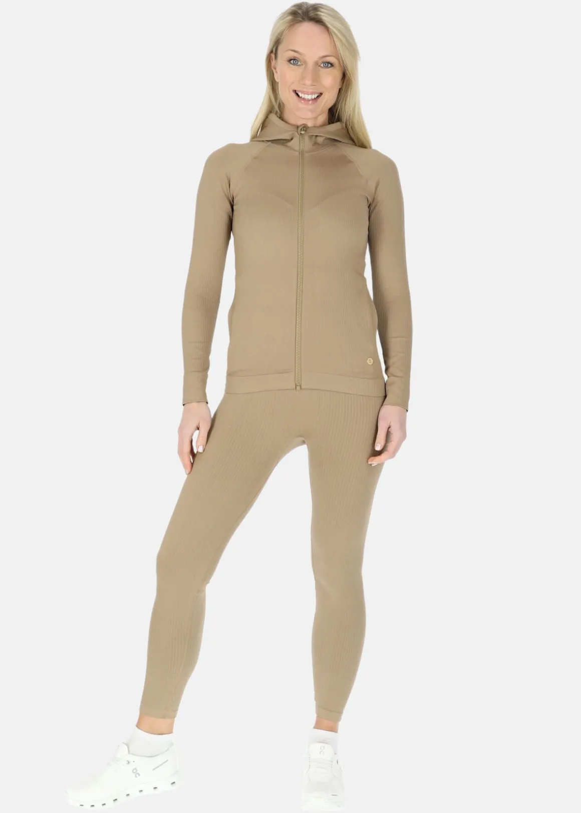 Ribbed Seamless Fullzip Hood W