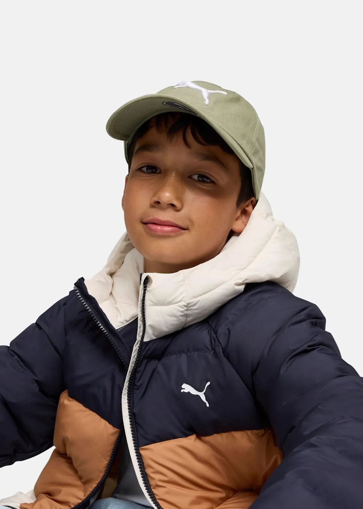 Synthetic Hooded Puffer Jacket